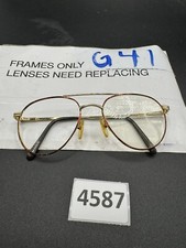 Vintage Terri Brogan 8918 Gold Metal Tortoise Round Pilot Sunglasses FRAMES