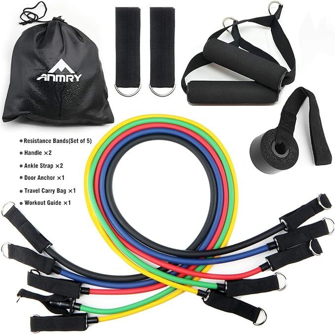 Set Gym Door Anchor Ankle Straps With Bag Kit Set 5 Bands