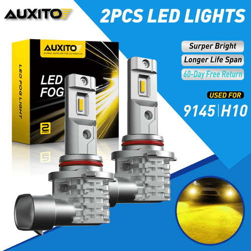 PAIR LED Fog Light Driving Bulbs H10 9145 9140 3000K Golden Yellow Error Free