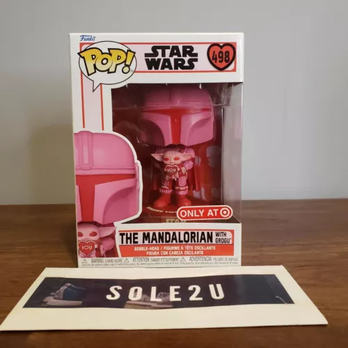 Funko Pop! 498 The Mandalorian with Grogu Valentines Exclusive With Pop Shield
