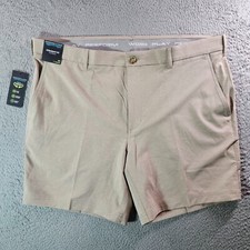 NWT Roundtree  Yorke Performance Shorts Men 40 x 7 Straight Stretch Light Brown