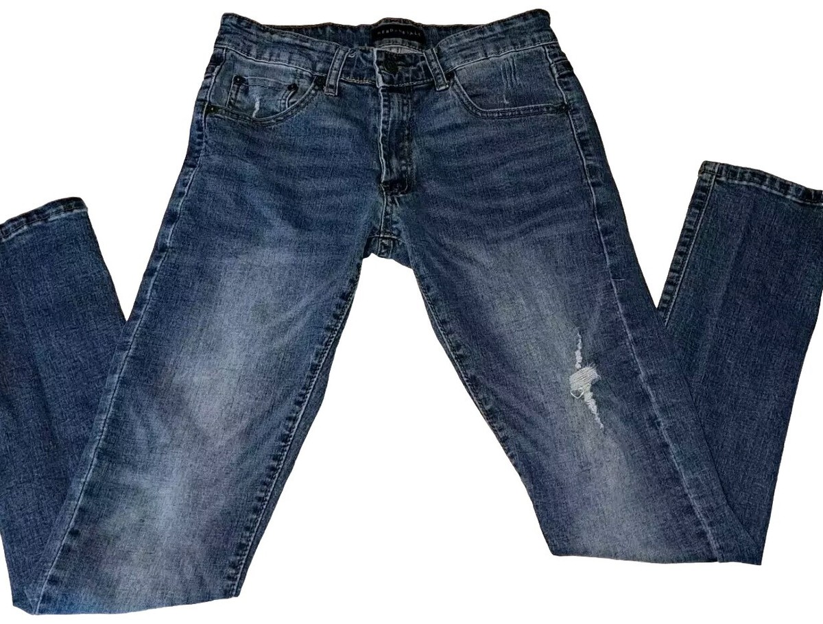 Aeropostale Mens Blue Super Skinny Jeans 28x30 Distressed