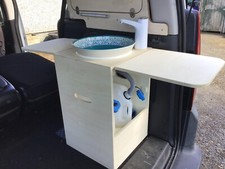 NO plumbing / Wiring Cold Water Tap Kit Campervan WITH Blue Patterned SINK