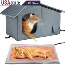 Weatherproof Heated Cat Houses for Outdoor Cats Insulated Cat Shelter Winter