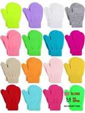 16 Pairs Toddler Gloves Magic 2-4T Fluorescent Blue,mixed Rainbow Color