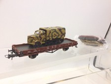 Roco Minitanks 767 HO Gauge DRG Flat Wagon with Camo Half Track Truck Load
