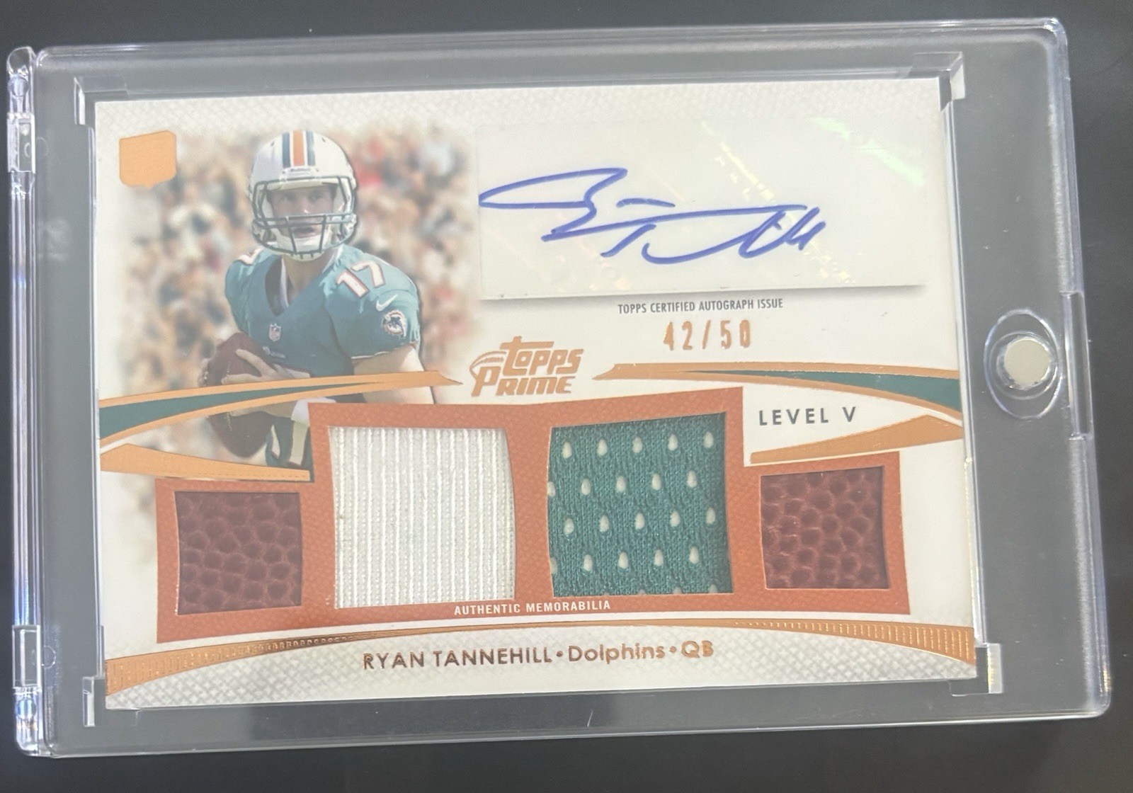 Ryan Tannehill Topps Prime Level V Autograph Relics #PVRT Copper