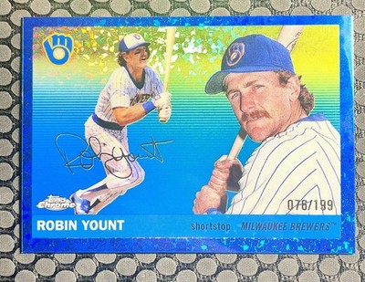 2025 Topps Chrome Platinum Robin Yount #486 Blue Mini Diamond /199 Brewers