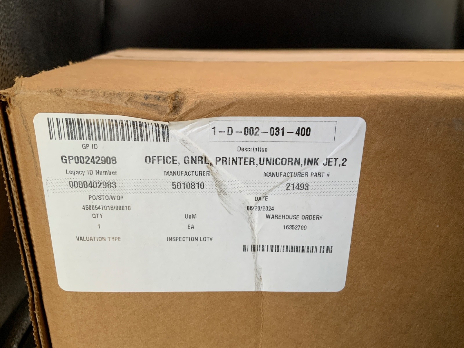 Marsh Unicorn Videojet 21493 Large Character Inkjet Printer