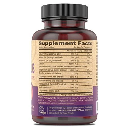 DEVA Vegano Calcio Magnesio Suplemento Plus, Zinc, Vitamina C, Vitamina D, K y Foto 4 de 4