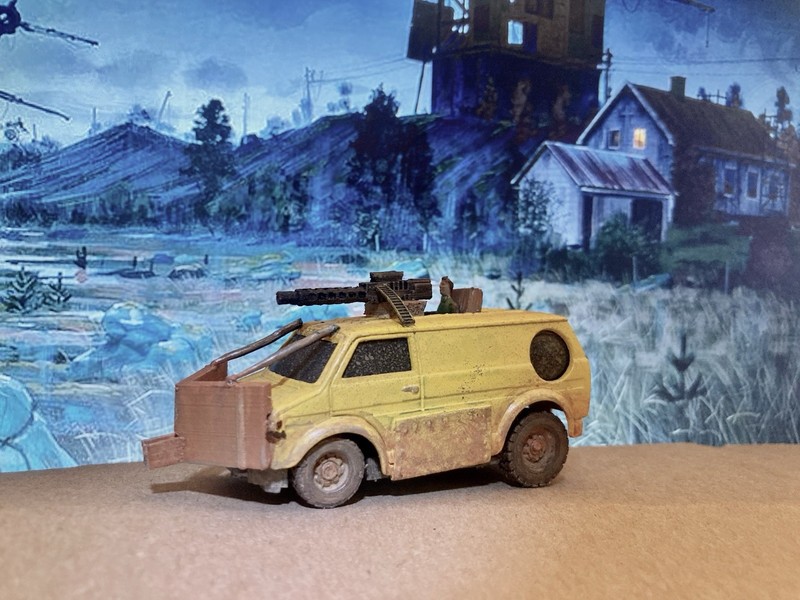 Hot Wheels Deora II Diecast Armored Car Van Gaslands custom. Doesn’t roll.