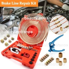 25 FT 3/16 Copper Coated Brake Line Single & Double Flaring Tool & Tube Bender