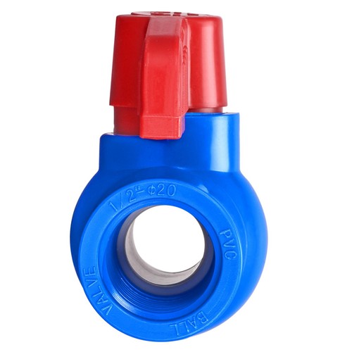 Sourcing Map Lot De 5 Vannes à Bille PVC G1/2 Femelle – Bleues & Rouges – Pour Aquarium, Piscine, Arrosage