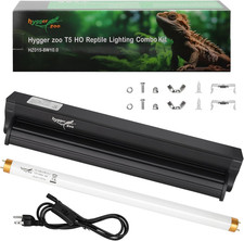 T5 UVB Reptile Light Fixture HO UVB Bulb Lighting Combo Kit, 10.0 UVB Light for