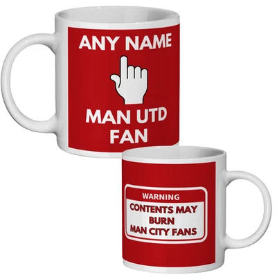 Man Utd Mug Rude Personalised Funny Football Fan Gift Son Dad Birthday Father