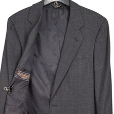 Polo University Club Ralph Lauren Wool Blazer Mens 44R Navy Blue Windowpane USA