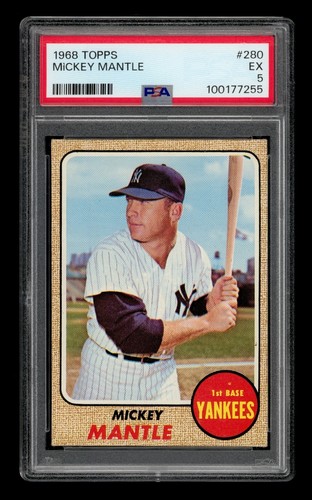 1968 Topps Set-Break #280 Mickey Mantle PSA 5 EX