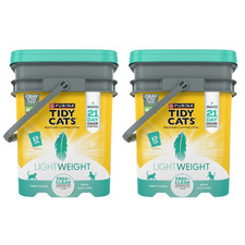 x2 Purina Tidy Cats Free and Clean LightWeight Cat Litter, Unscented 17lb Pail