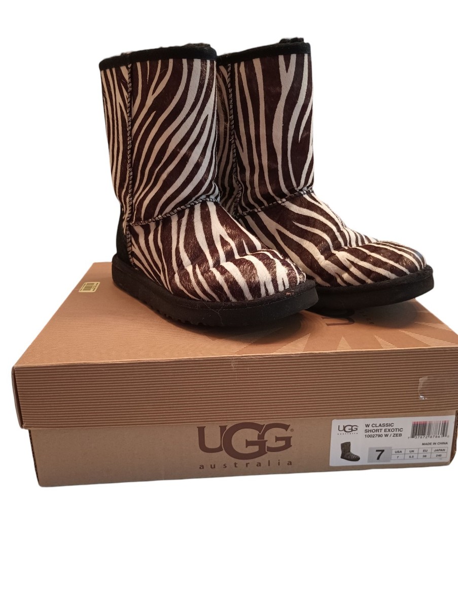 UGG Australia Womens Classic Short Exotic Zebra Prints Boots
