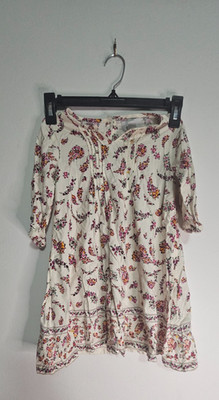 Old Navy 5T Pink Yellow Red Floral Paisley LS Dress Girls 5T Cottagecore