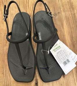 New Crocs Miami Thong Sandal Black Miami Thong Flip Flop Shoes Women's Size 6