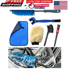 Motorcycle Cleaning Brush Kit 6 Pack, Easy Brush, Chain Brush,Wool Wash Mitt...
