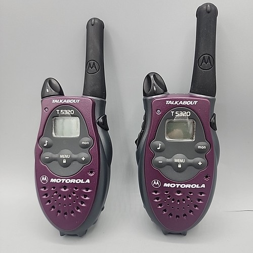 Pair of Motorola Talk About T 5320 Two Way Radios Walkie Talkies No Charger