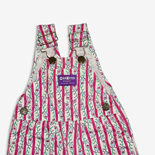 Vintage OshKosh Bgosh Pink Stripe Paisley Overalls Vestbak Made In USA 3/6 Mos