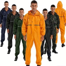 Men Jumpsuit Reflective Strip Rainsuit Biker Coveralls Camp Costume Motorcylcle