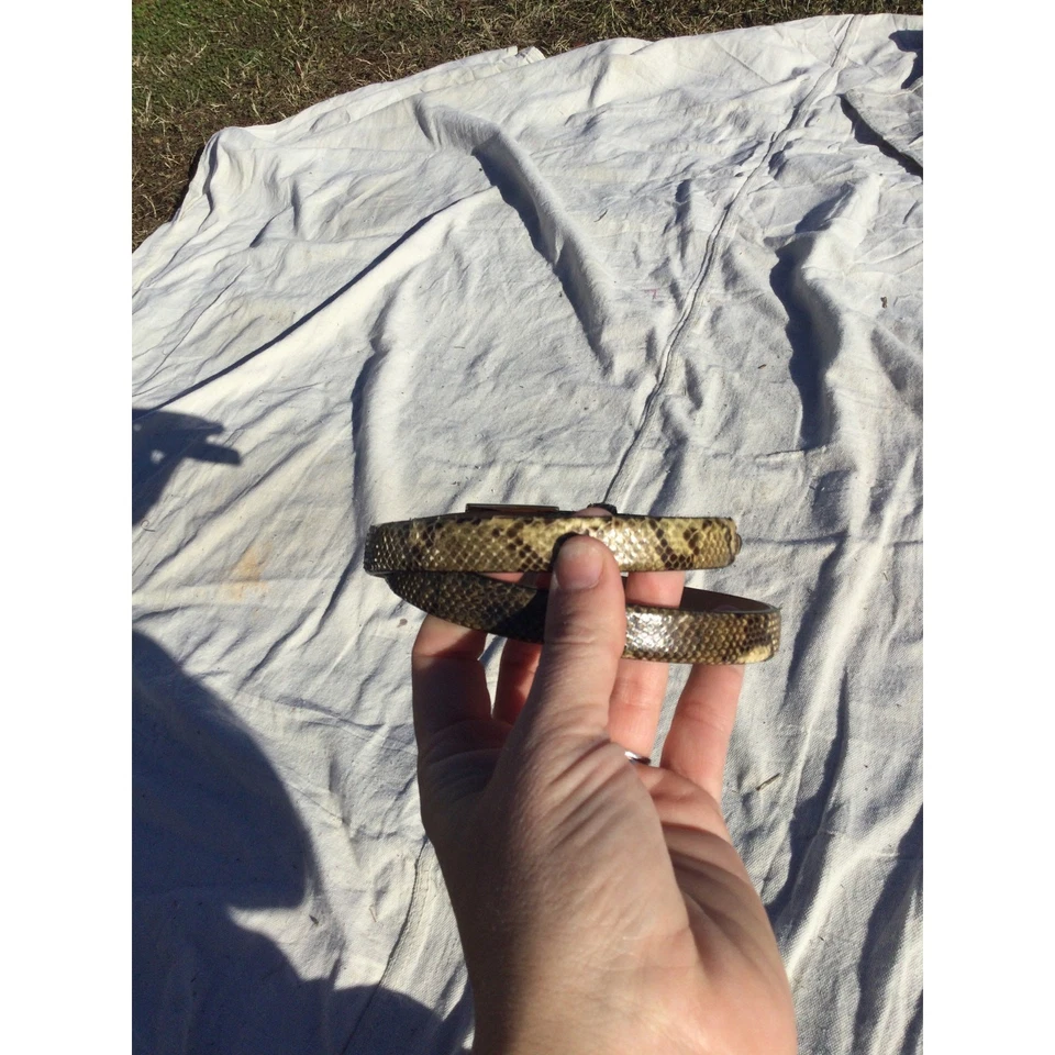 De Colección Saks Fifth Avenue Mujer Cinturón Piel Pitón S Piel Serpiente Reptil EE. UU. Foto 2 de 4