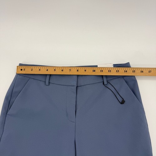 New EXPRESS Columnist Mid Raise Barely Boot Pant Size 8R Blue Business Casual - Bild 7 von 11