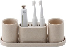 Bathroom Accessories Set, 4 pcs Toothbrush Holders Set Included 3 Slots Electric