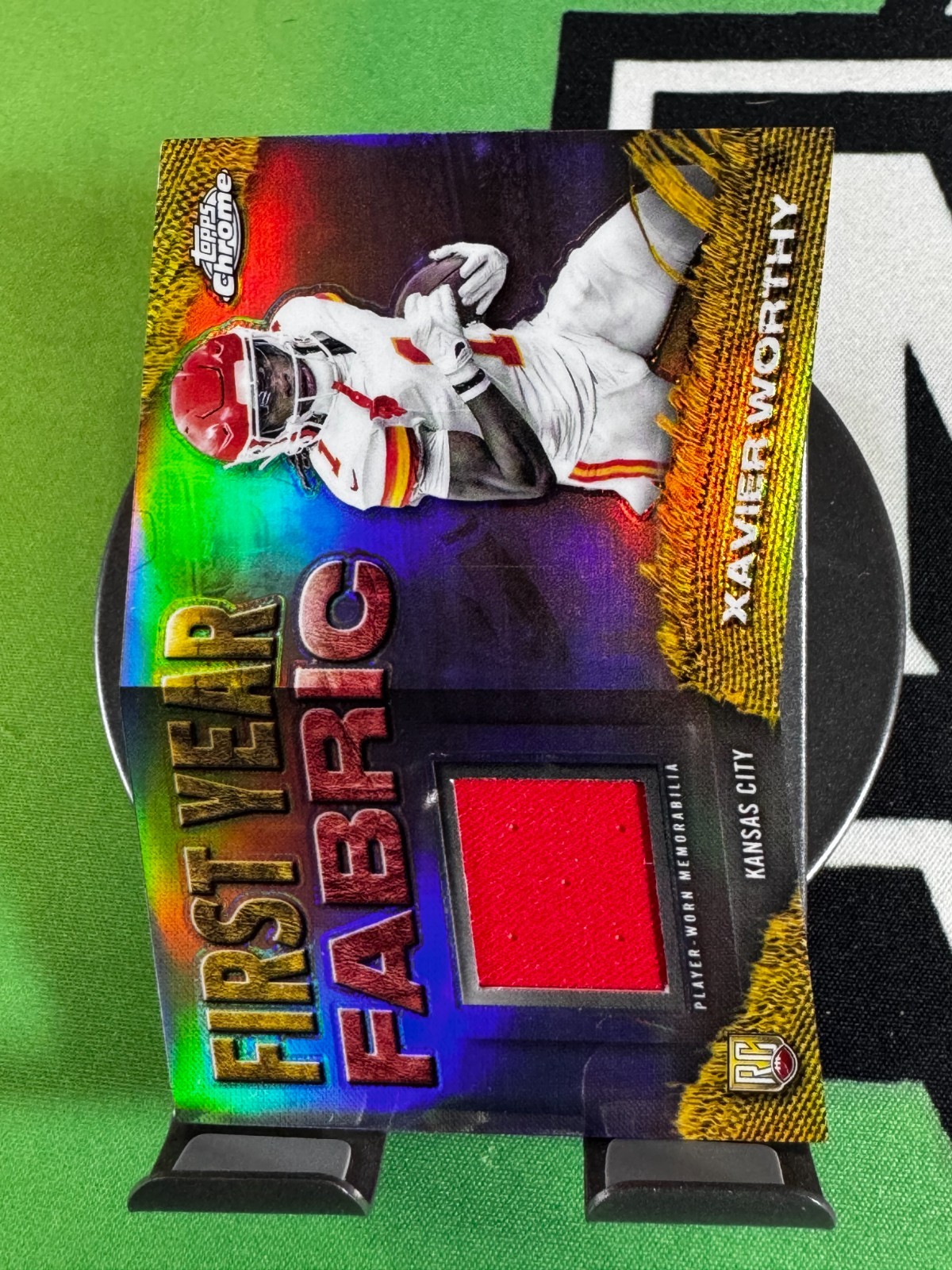 2024 Topps Chrome - First Year Fabric Xavier Worthy #FYF-XW (MEM, RC)