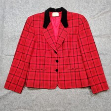 Vintage Pendleton Blazer Jacket Womens 16 Virgin Wool USA Made Holiday Christmas