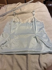 Vintage Vanity Fair Lace Camisole Light Blue Women's Size 36 Medium 