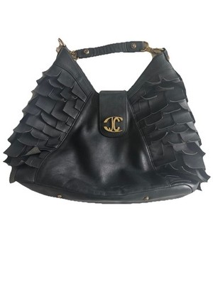 Roberto Cavalli Black Leather Dome Bag