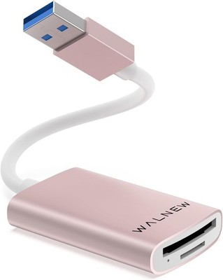 USB 3.0 High-Speed Pink Micro SD Card Reader with Dual Slots for Versatile Use
