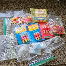 Vtg Lot 64 C7 Candolier Christmas Light Bulbs Flicker ~ Blue/White ~ Red/Yellow