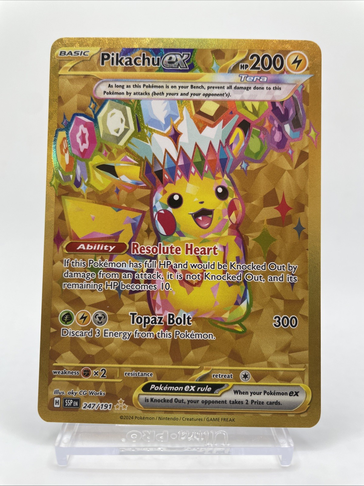 Pokemon Surging Sparks Pikachu ex 247/191 Gold Hyper Rare NM
