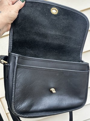 COACH Vintage City Black Leather Crossbody Shoulder Bag Handbag