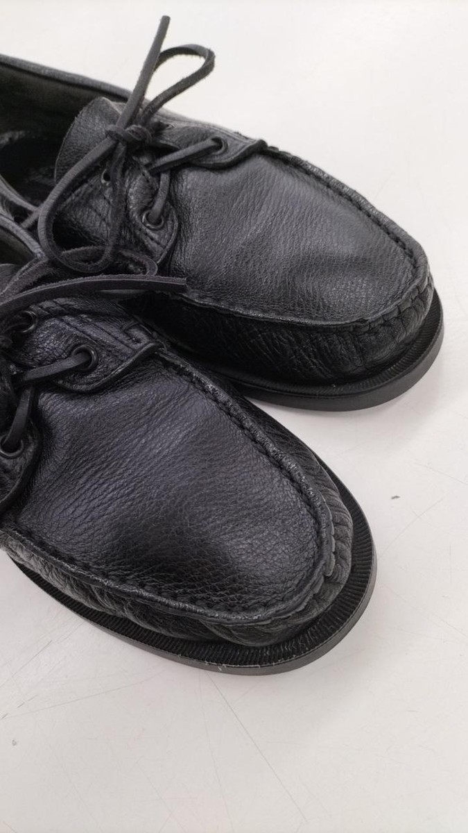 Paraboot Barth Deer Leather Deck Shoes Noir Black Size 7.5 Model