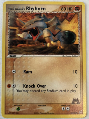 2004 Team Magma's Rhyhorn 68/95 Card LIGHTLY PLAYED