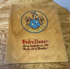 Vintage Pedro Domecq Carlos I Brandy Wine Wooden Box empty RARE size