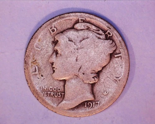 1917-D Mercury Head Silver Dime G Cond.  ** 326-6