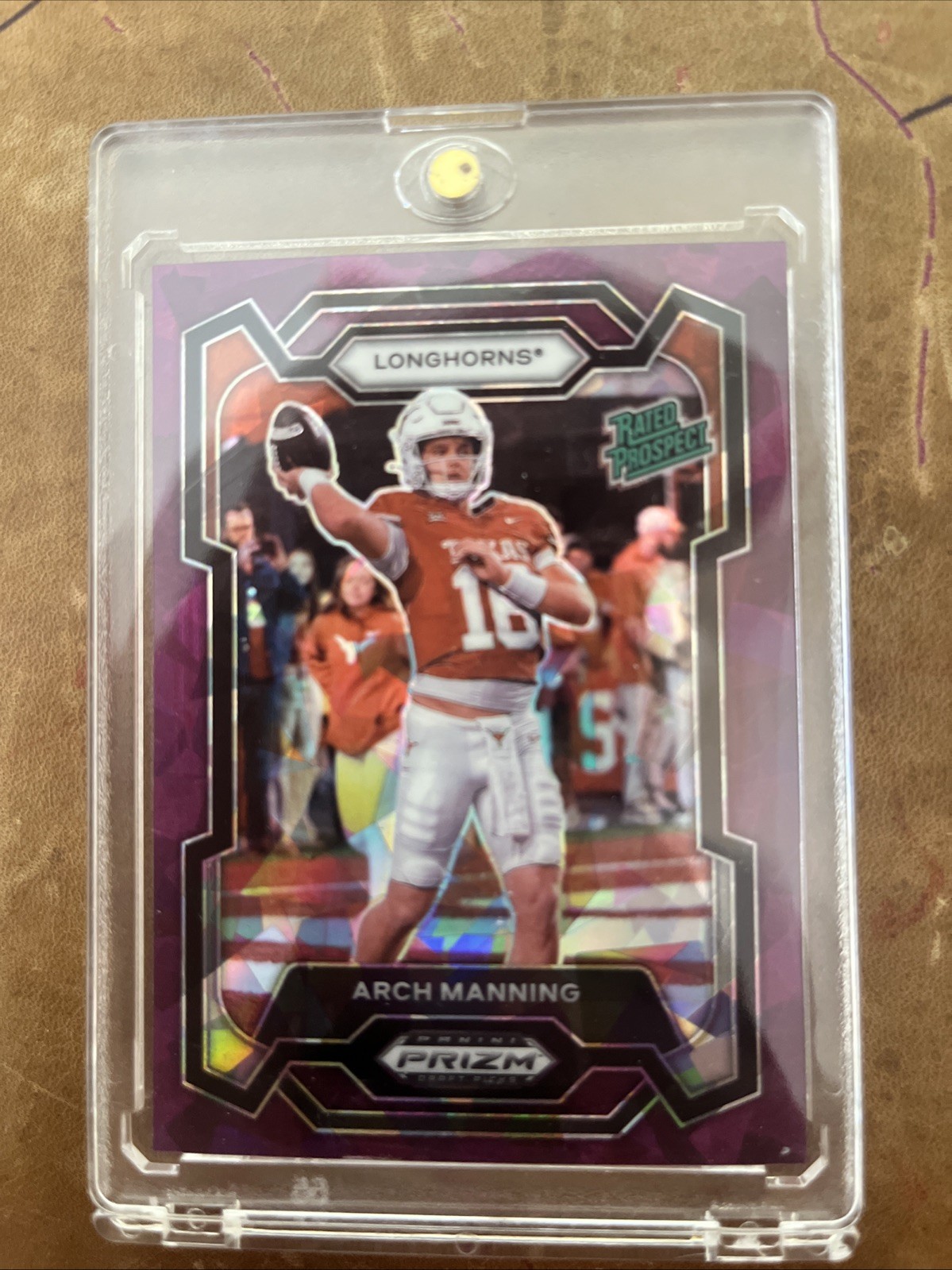 2024 Prizm Draft Picks Arch Manning Rated Prospect Purple Cracked Ice 063/149 SP