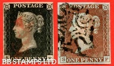 SG. 2 & 7. A1 (1) & A2. AS24 & AS29. " SF ". Plate 5. A fine used matched B59027