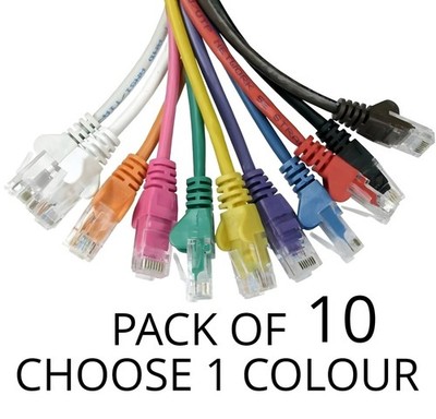 2m 10er Pack Netzwerkkabel CAT5e Hi-Speed Ethernet Patch LAN RJ45 SET Farbe