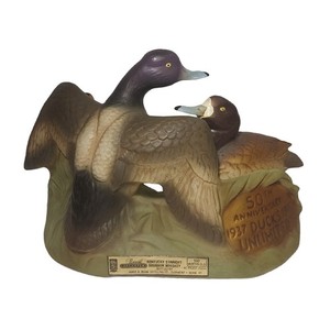 Jim Beam Ducks Unlimited 50th Anniversary 1937-1987 Decanter - Empty - 7 1/8" H