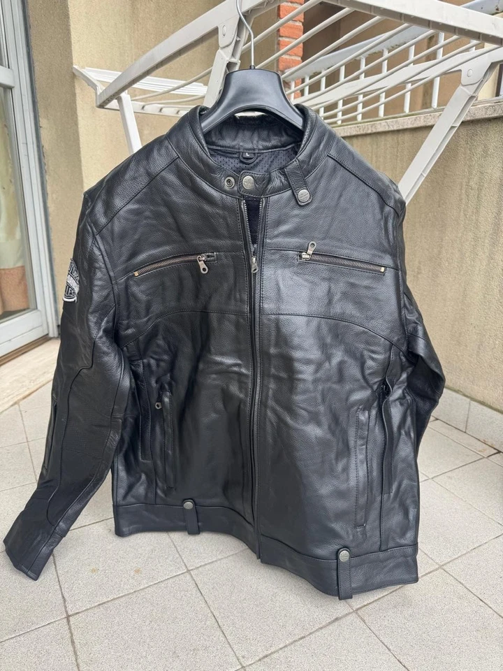 Harley Davidson Leather Motor Cylce Jacket, High Quality Cowhide leather jacket - Image 2 of 4