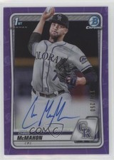 2020 Bowman Draft Chrome Picks Purple Refractor 179/250 Chris McMahon Auto 2f9